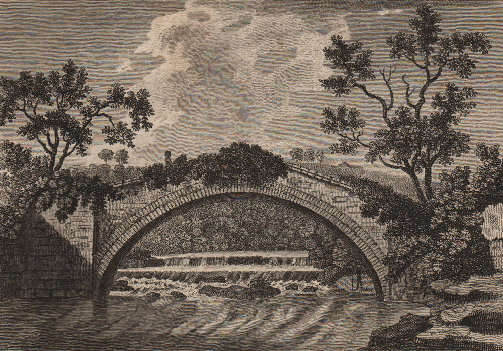 AYSGARTH BRIDGE, Yorkshire. GROSE 1776 old antique vintage print picture